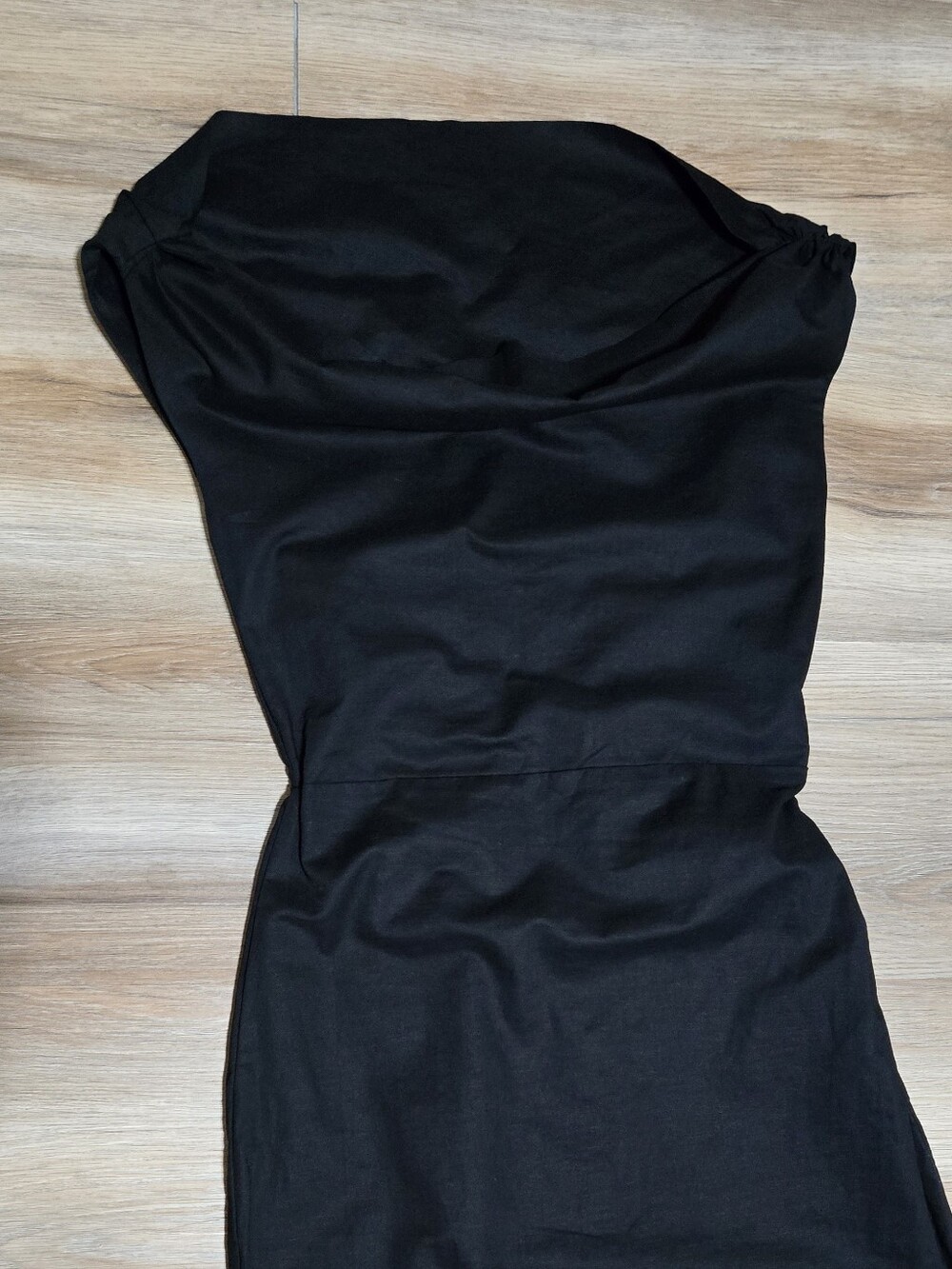 NWT Commense Linen Cowl Neckline Elegant Black Sleeveless Sheath Dress - Size M - Picture 4 of 15